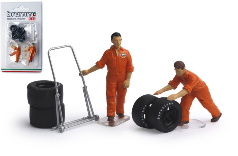 SET CAMBIO GOMME 2 MECCANICI + ACCESSORI 1/43