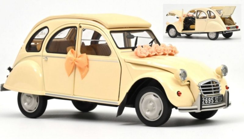 CITROEN 2 CV BEIGE WEDDING GIFT 1/18